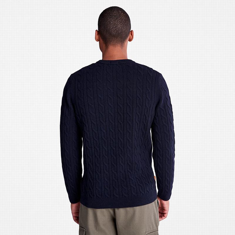 Timberland Phillips Brook Cable-knit Džemperi Tamnoplave | 97250333