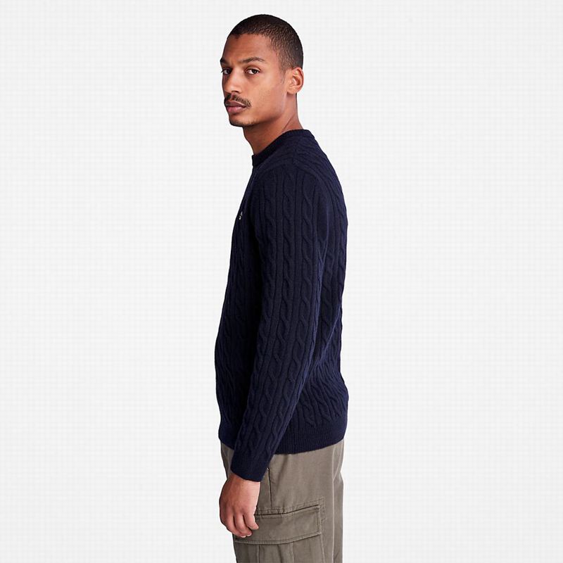 Timberland Phillips Brook Cable-knit Džemperi Tamnoplave | 97250333