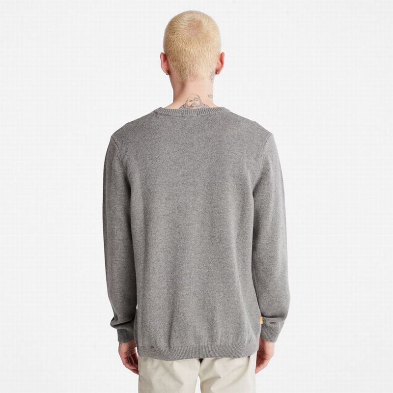 Timberland Phillips Brook Vuna-Blend Cable Crewneck Džemperi Sive | 62919473