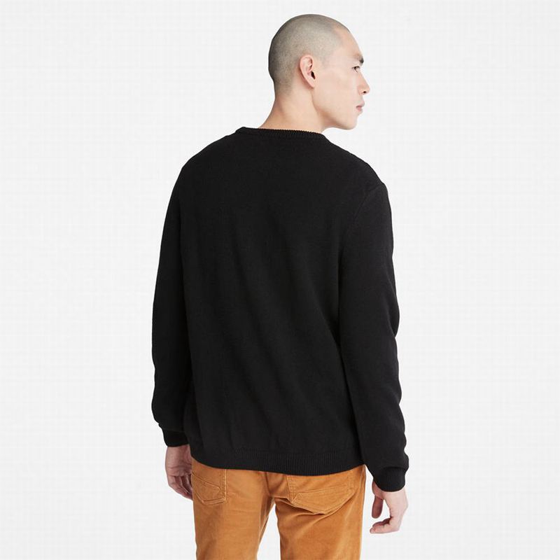 Timberland Phillips Brook Vuna-Blend Cable Crewneck Džemperi Crne | 74623132