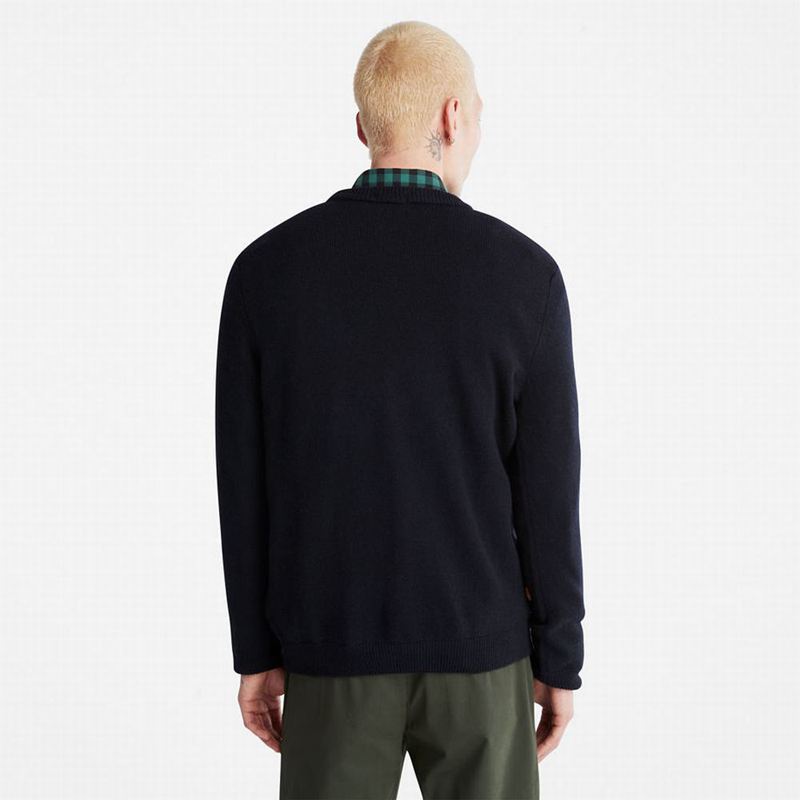 Timberland Phillips Brook Vuna-Blend Cable Crewneck Džemperi Tamnoplave | 74888091