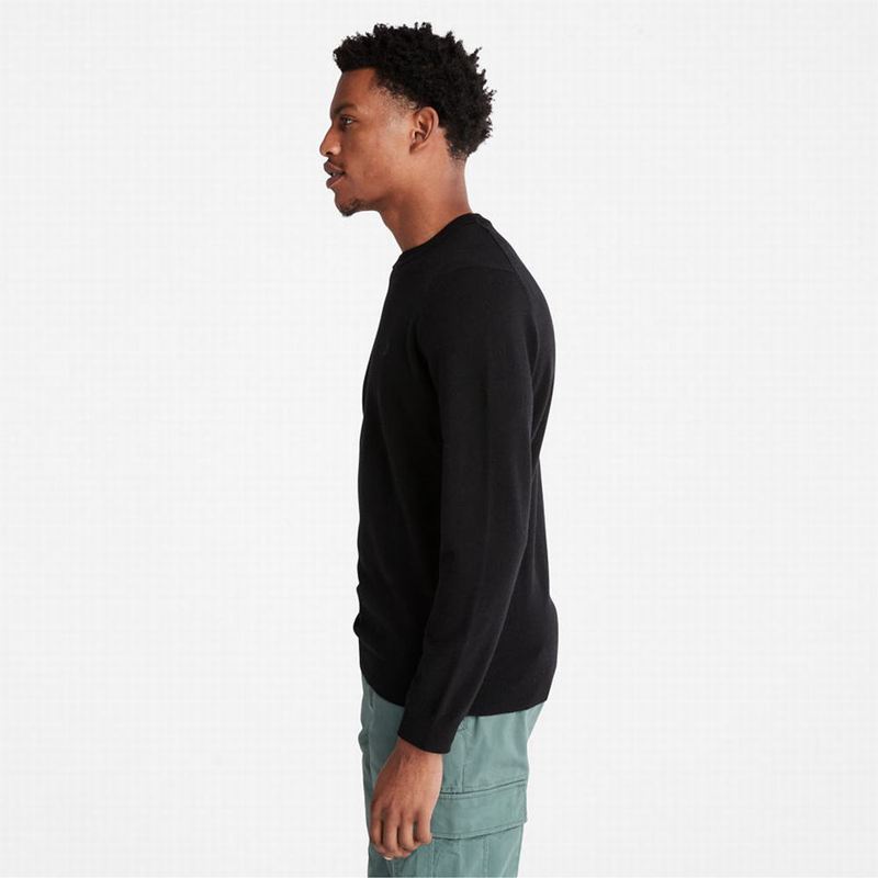 Timberland Phillips Brook Vuna-Blend Crewneck Džemperi Crne | 61818900