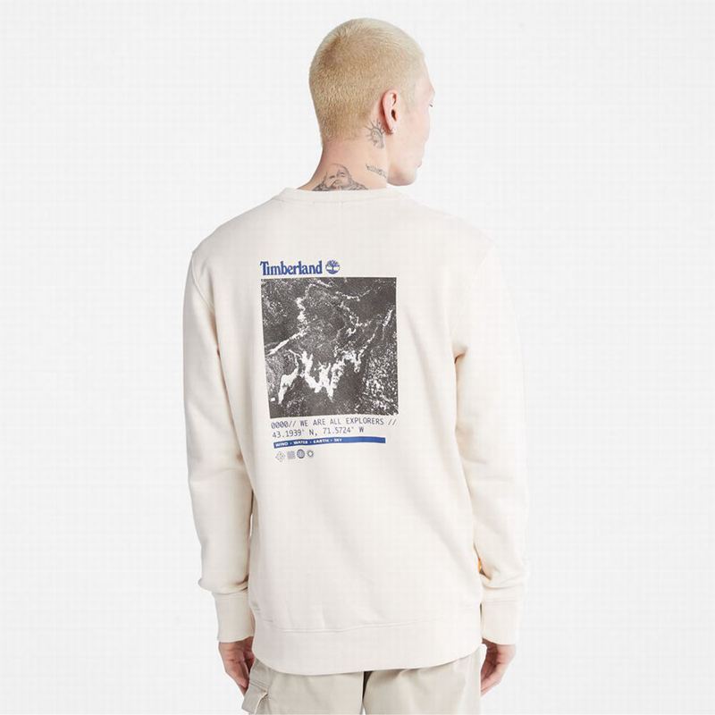 Timberland Photographic Crewneck Dukserice Bijele | 24374127