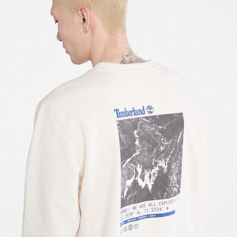 Timberland Photographic Crewneck Dukserice Bijele | 24374127