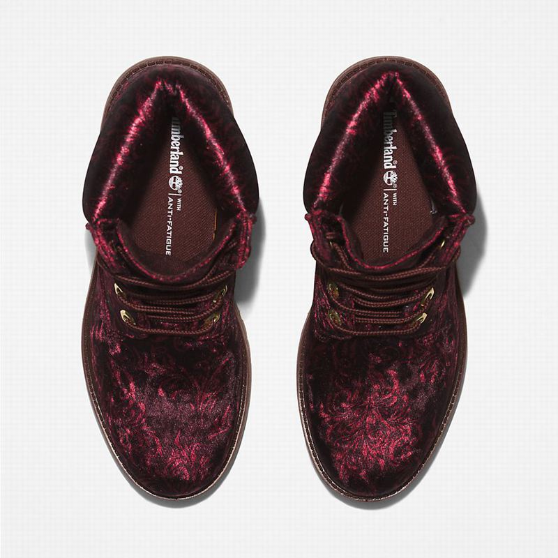 Timberland Premium 6 Inch Velvet Čizme Bordo | 61692337