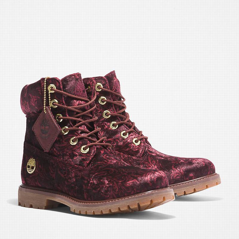 Timberland Premium 6 Inch Velvet Čizme Bordo | 61692337