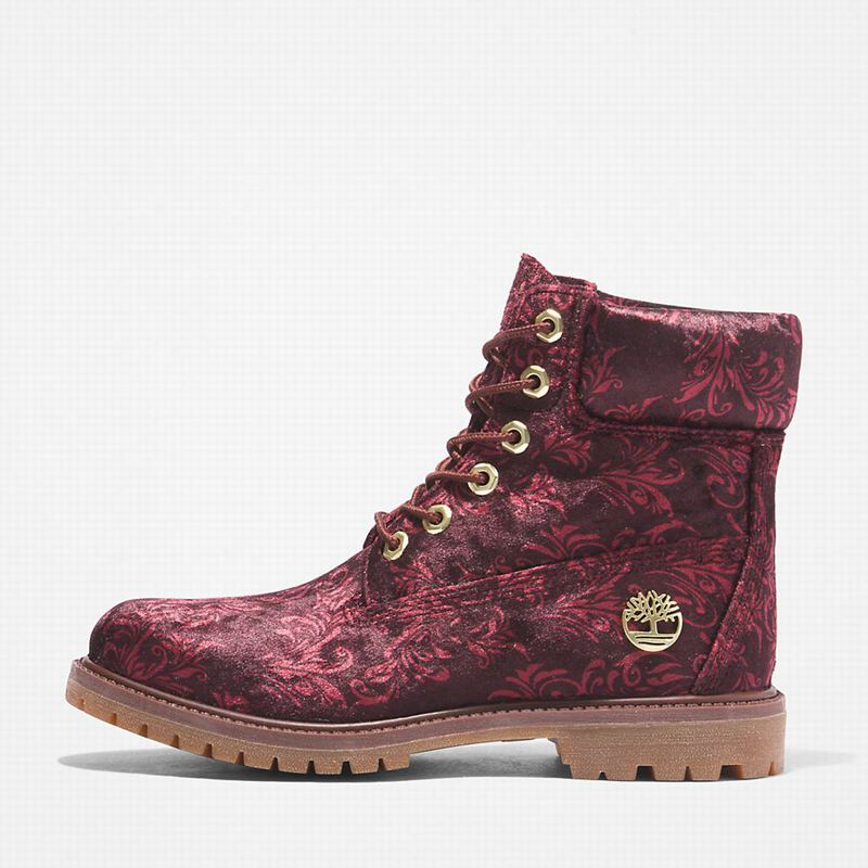 Timberland Premium 6 Inch Velvet Čizme Bordo | 61692337