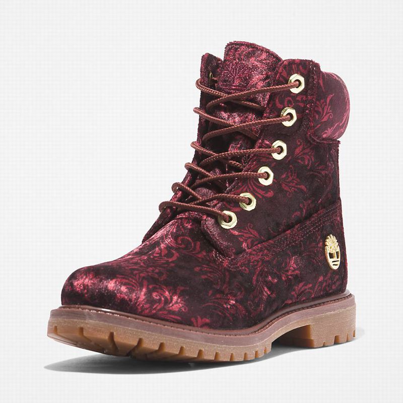 Timberland Premium 6 Inch Velvet Čizme Bordo | 61692337