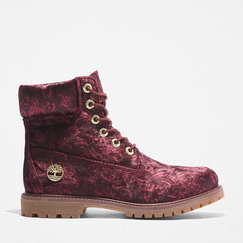 Timberland Premium 6 Inch Velvet Čizme Bordo | 61692337