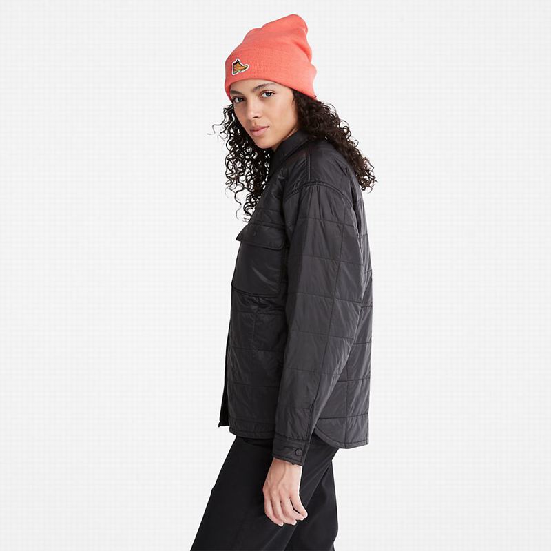 Timberland Progressive Utility Fleece-collar Overshirt Jakne Crne | 74021539