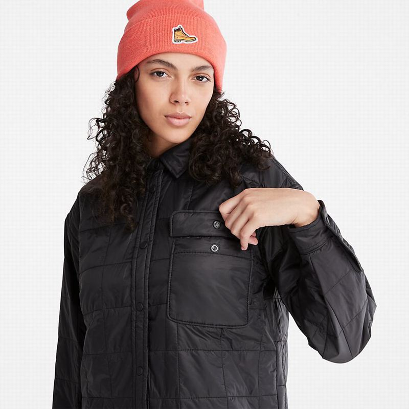Timberland Progressive Utility Fleece-collar Overshirt Jakne Crne | 74021539