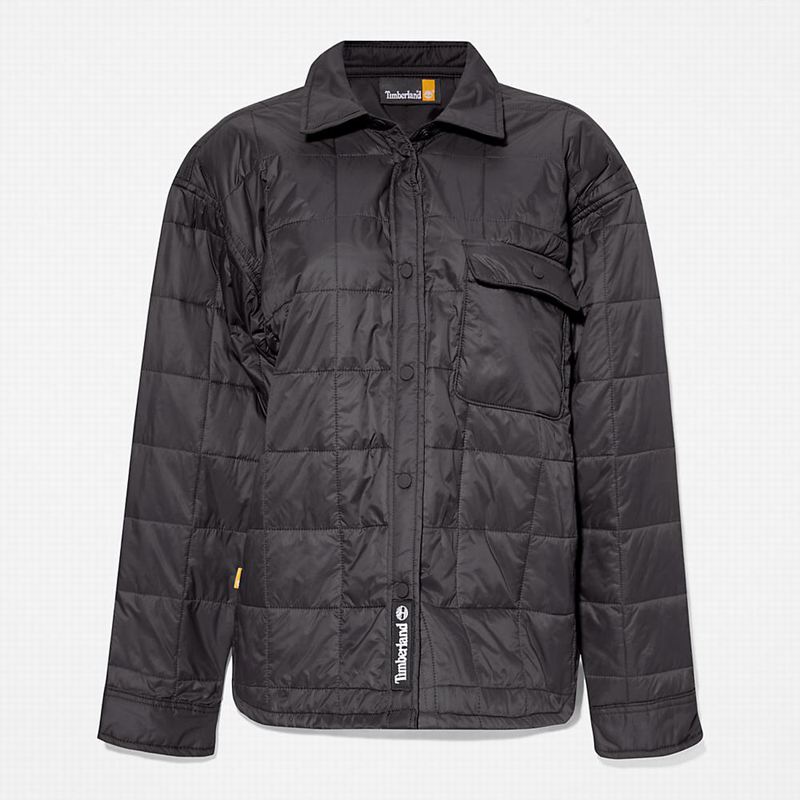 Timberland Progressive Utility Fleece-collar Overshirt Jakne Crne | 74021539