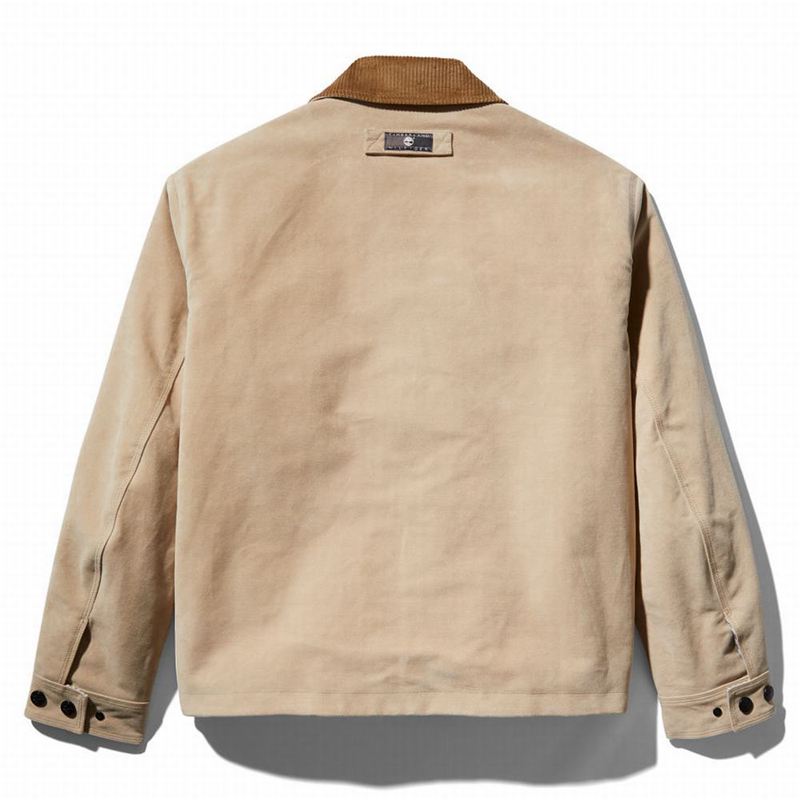 Timberland Progressive Utility Fleece-collar Overshirt Jakne Bež | 807654