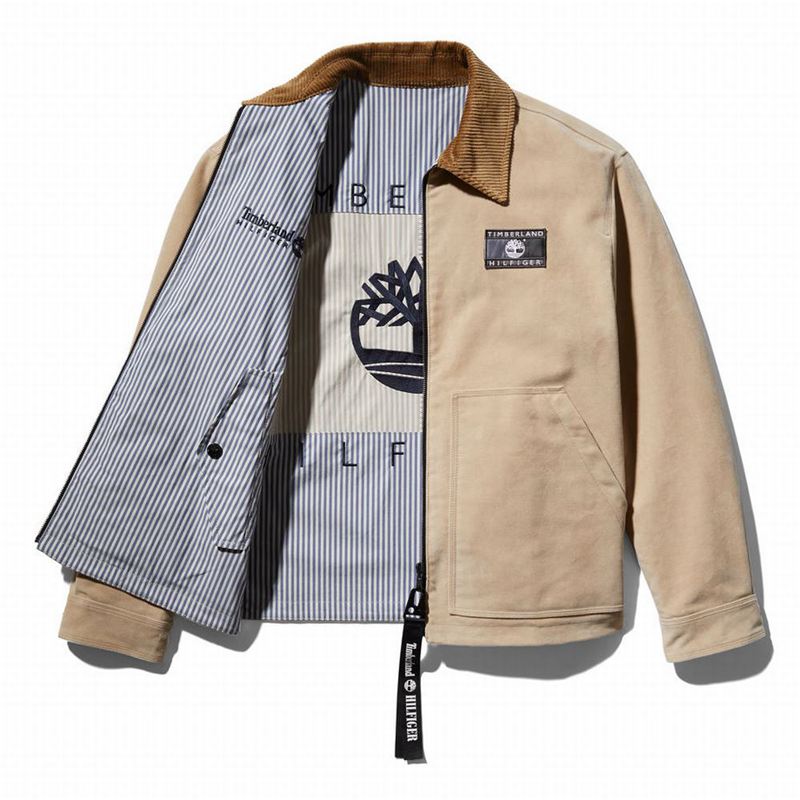 Timberland Progressive Utility Fleece-collar Overshirt Jakne Bež | 807654