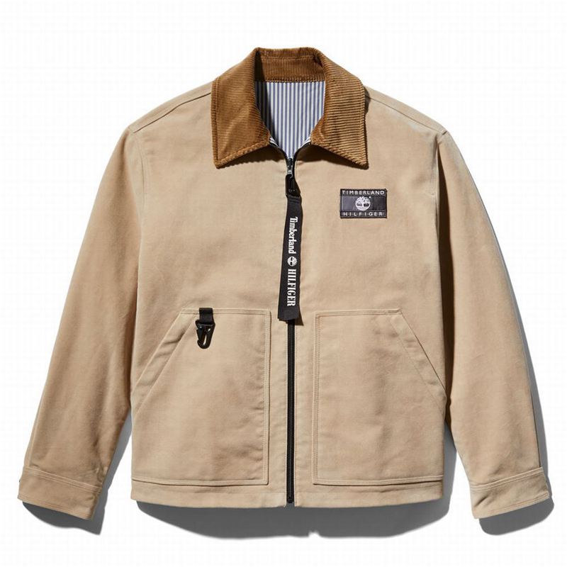 Timberland Progressive Utility Fleece-collar Overshirt Jakne Bež | 807654