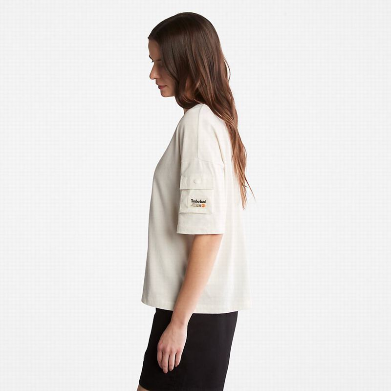 Timberland Progressive Utility Pocket Majice Bijele | 72998288