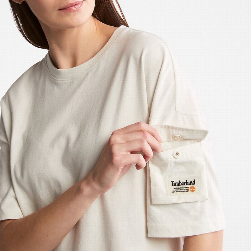 Timberland Progressive Utility Pocket Majice Bijele | 72998288