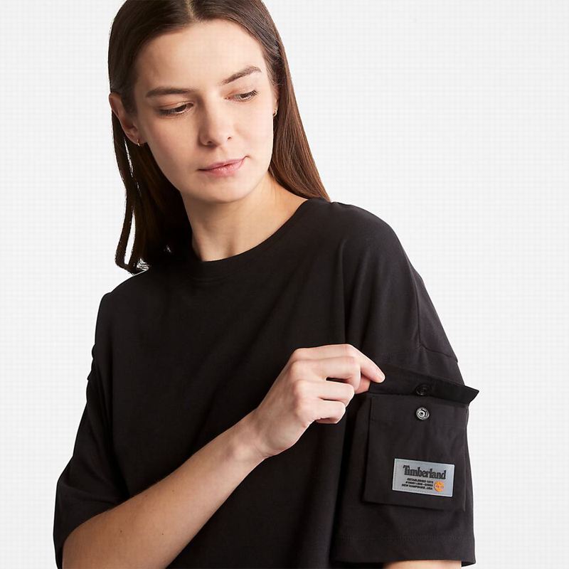 Timberland Progressive Utility Pocket Majice Crne | 76774128