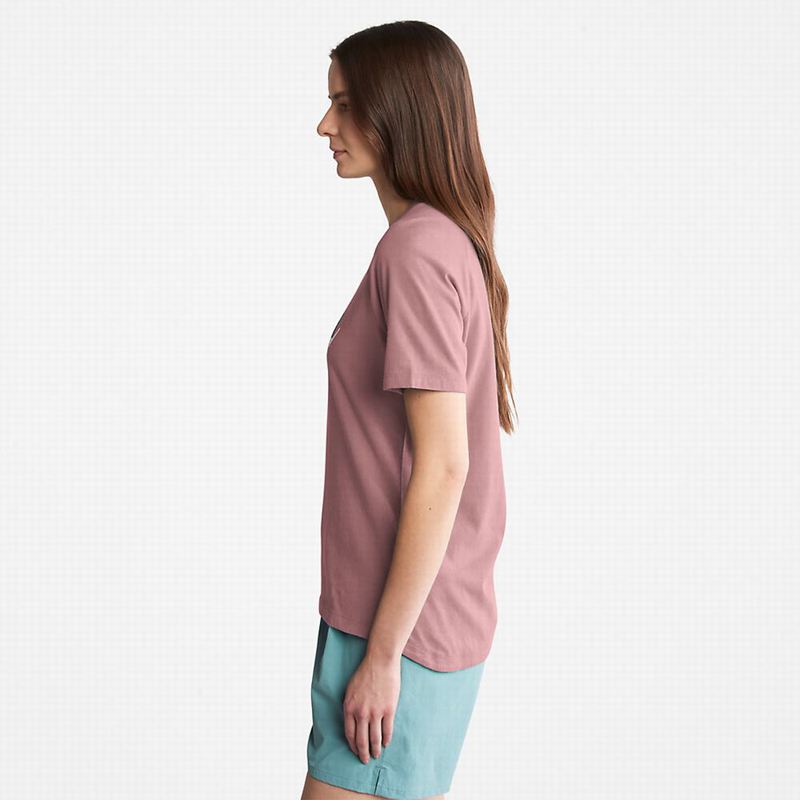Timberland Raglan-sleeve Logo Majice Roze | 26041350