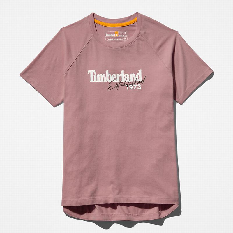 Timberland Raglan-sleeve Logo Majice Roze | 26041350