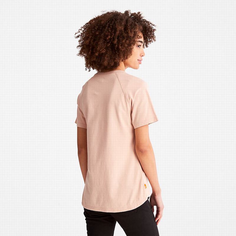 Timberland Raglan-sleeve Logo Majice Roze | 60058204