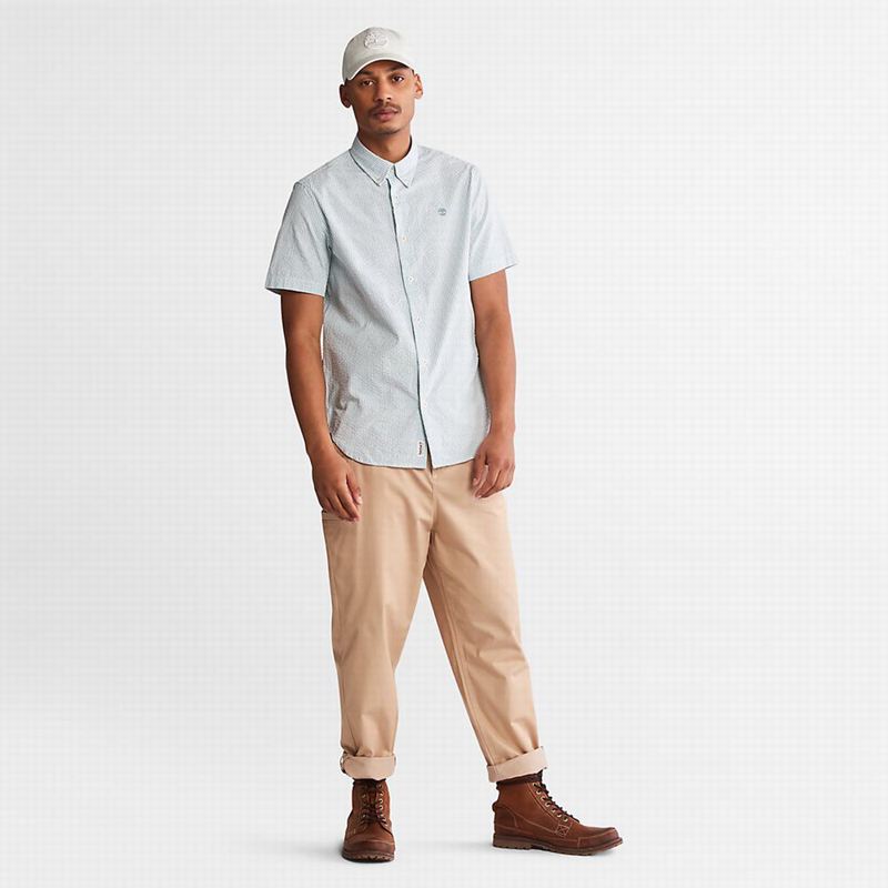 Timberland SS Seersucker Košulje Tirkizne | 10077327