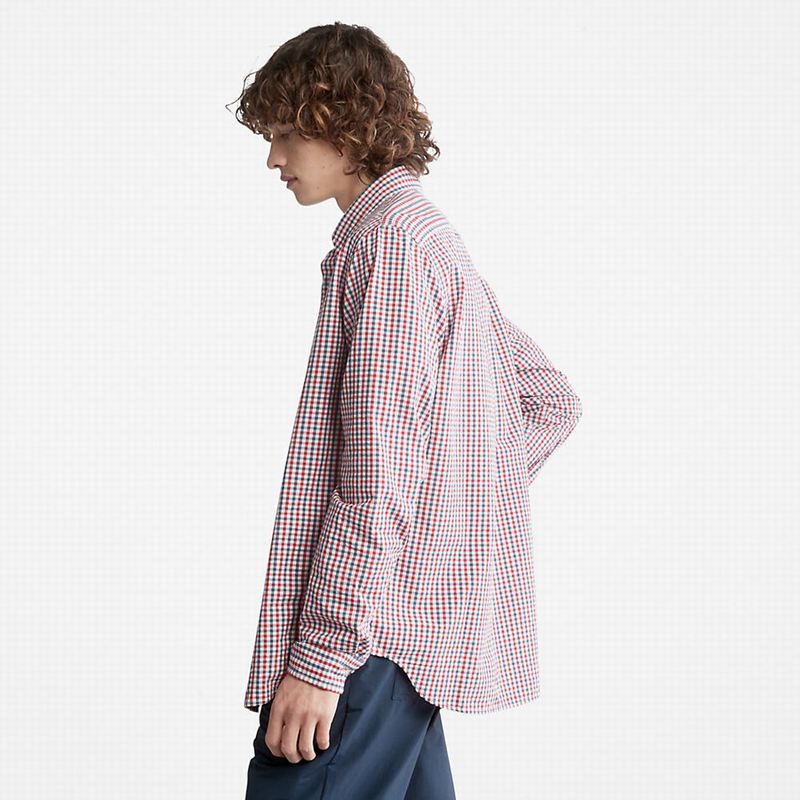 Timberland Seersucker Gingham Košulje Plave | 98482495