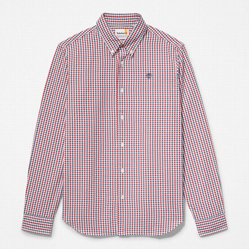 Timberland Seersucker Gingham Košulje Plave | 98482495