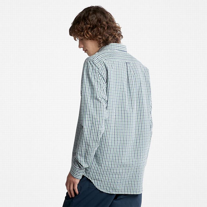 Timberland Seersucker Gingham Košulje Tirkizne | 75766597