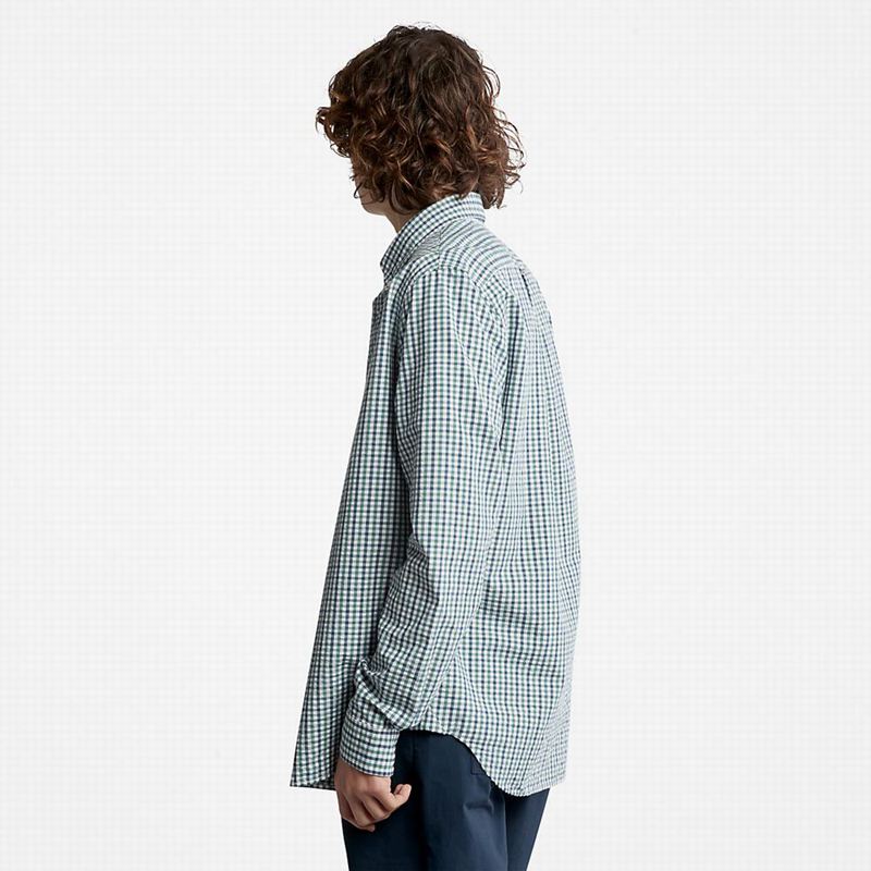 Timberland Seersucker Gingham Košulje Tirkizne | 75766597