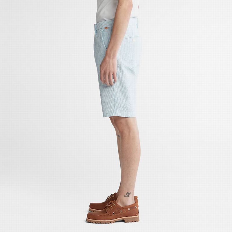 Timberland Seersucker Kratke Hlače Plave | 55621581