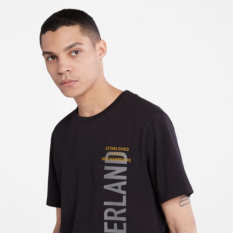 Timberland Short Sleeve Slim Logo Tee Majice Crne | 34509007