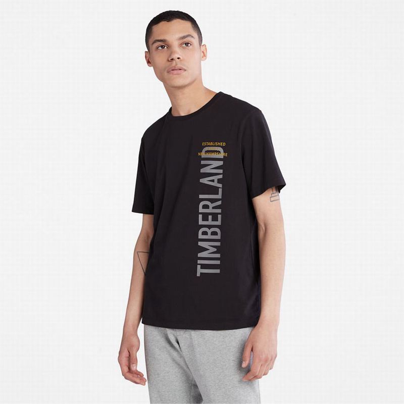 Timberland Short Sleeve Slim Logo Tee Majice Crne | 34509007