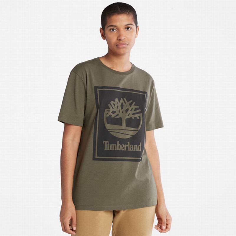 Timberland Side-logo Majice Maslinasto Zelene | 13313293