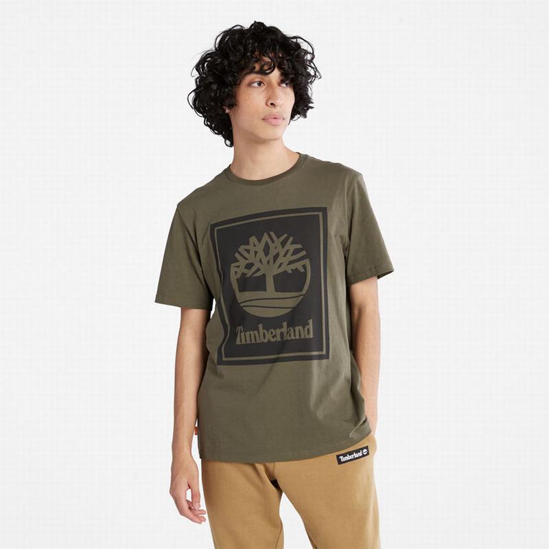 Timberland Side-logo Majice Maslinasto Zelene | 13313293