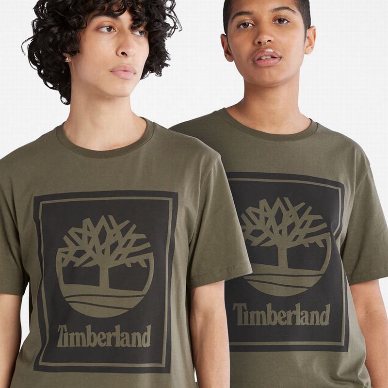 Timberland Side-logo Majice Maslinasto Zelene | 13313293
