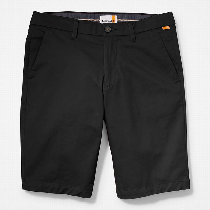 Timberland Squam Lake Stretch Chino Kratke Hlače Crne | 6290979