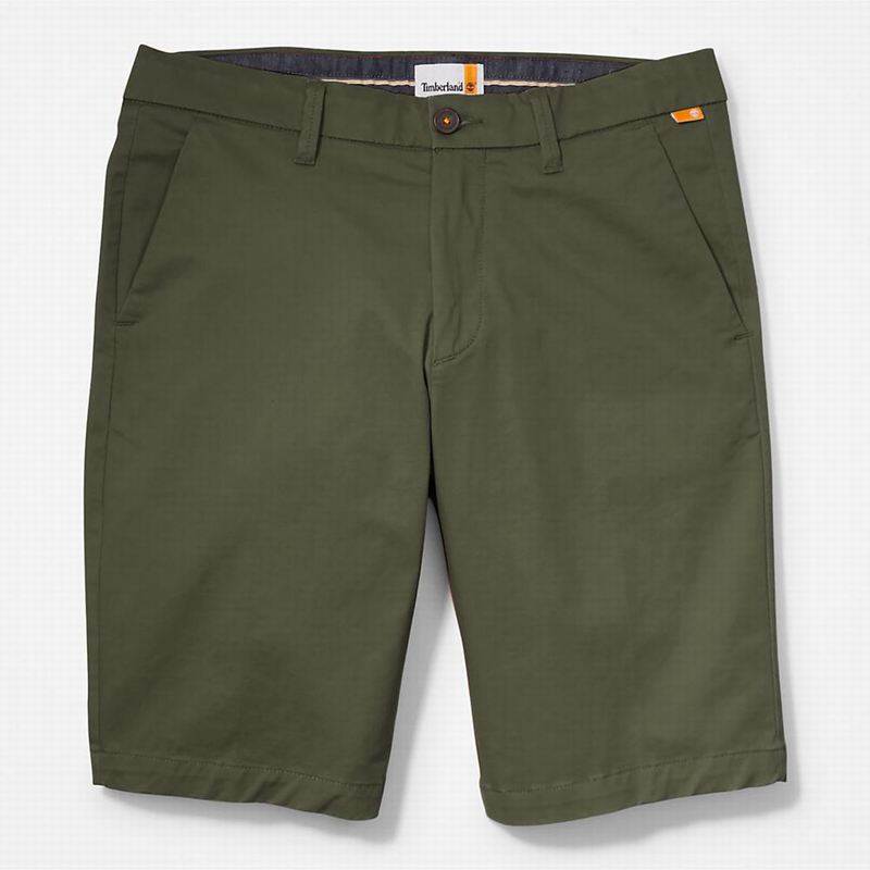 Timberland Squam Lake Stretch Chino Kratke Hlače Maslinasto Zelene | 65195623