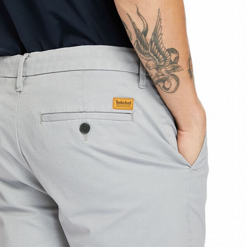 Timberland Squam Lake Stretch Chino Kratke Hlače Sive | 67637311