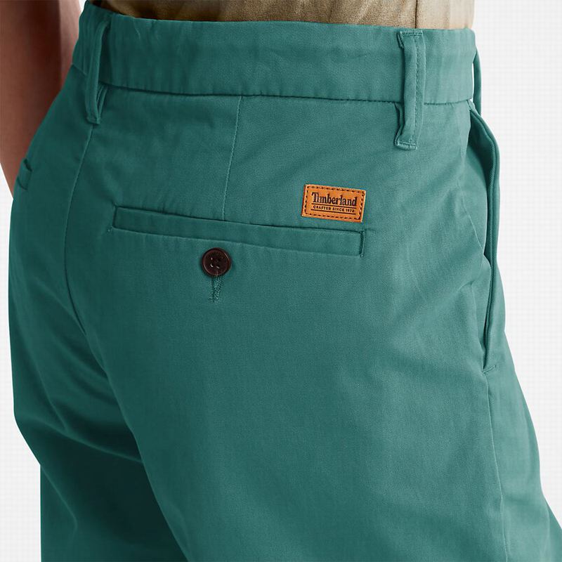Timberland Squam Lake Stretch Chino Kratke Hlače Maslinasto Zelene | 84277050
