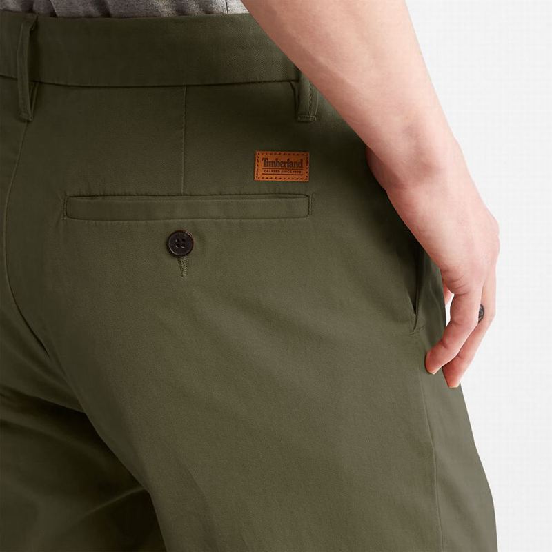 Timberland Squam Lake Twill Chino Hlače Maslinasto Zelene | 77070779