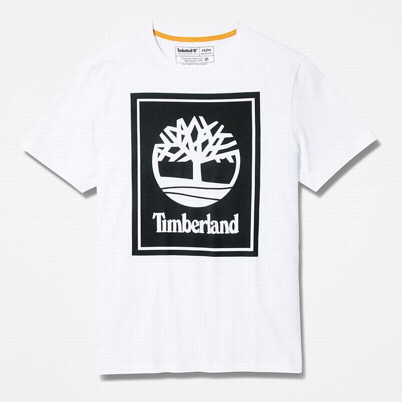 Timberland Stack Logo Majice Bijele | 91491368