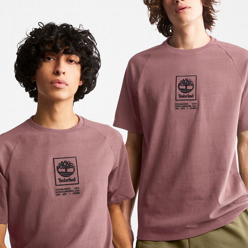 Timberland Stack Logo Majice Roze | 89713706