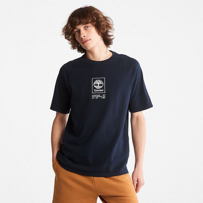 Timberland Stack Logo Majice Tamnoplave | 21927744