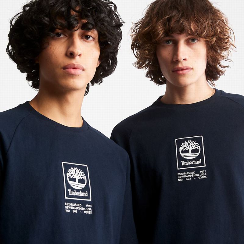 Timberland Stack Logo Majice Tamnoplave | 21927744