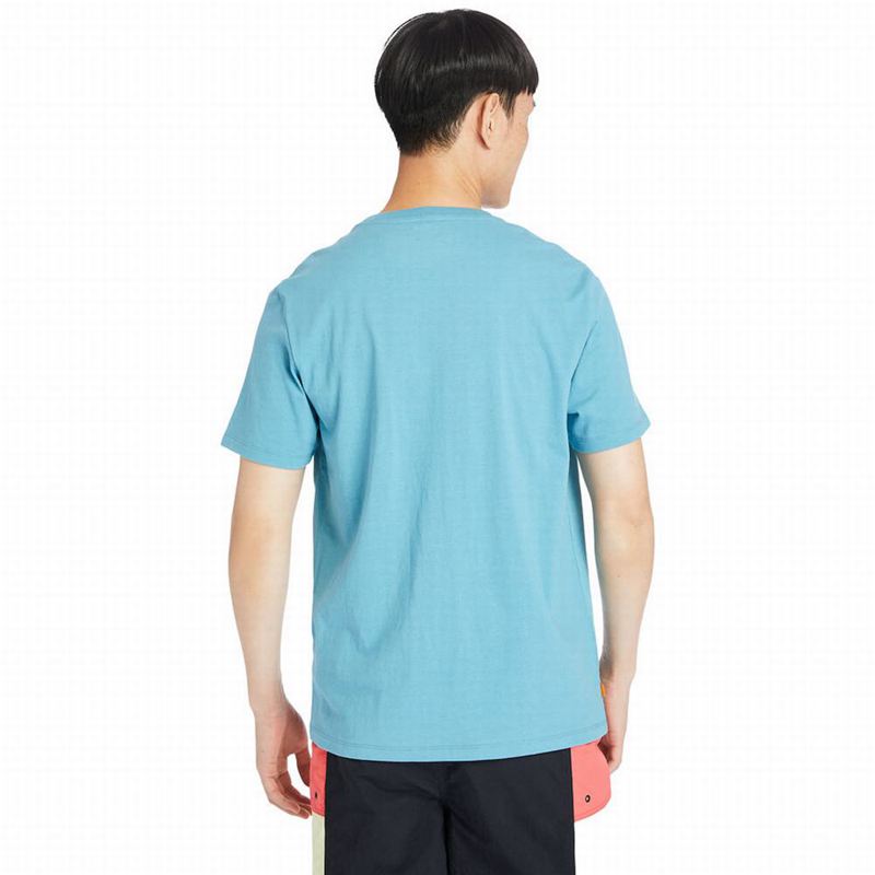 Timberland Stack Logo Majice Tirkizne | 92307106