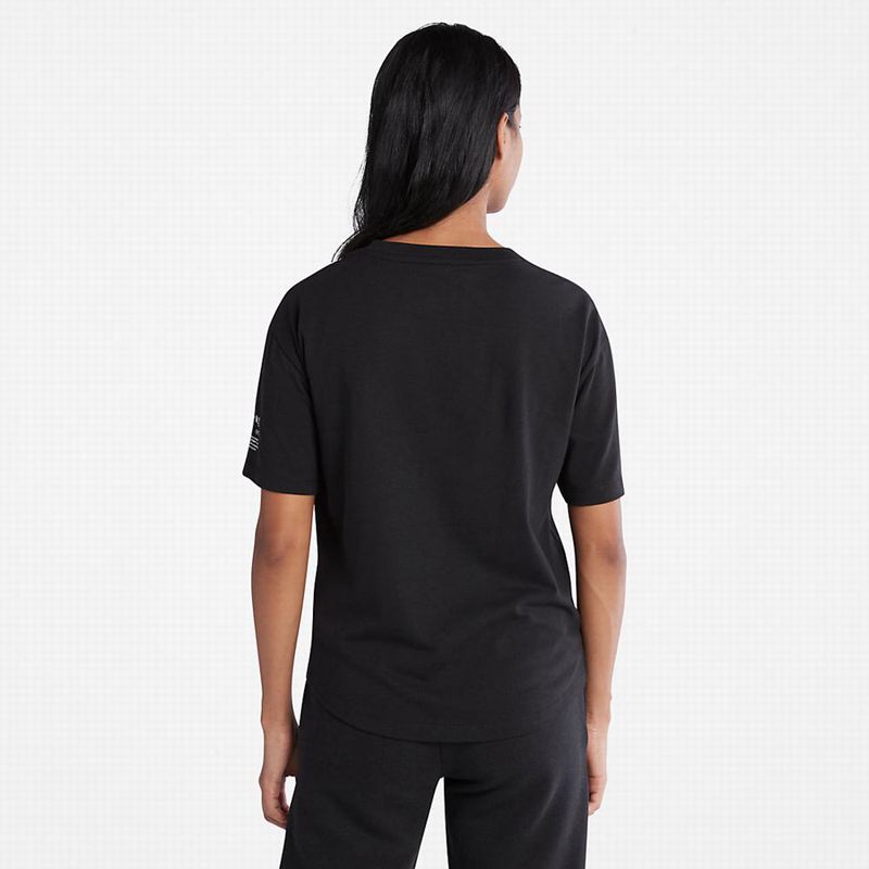 Timberland Stacked Logo Majice Crne | 75294093