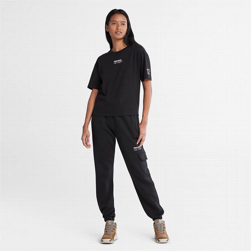 Timberland Stacked Logo Majice Crne | 75294093