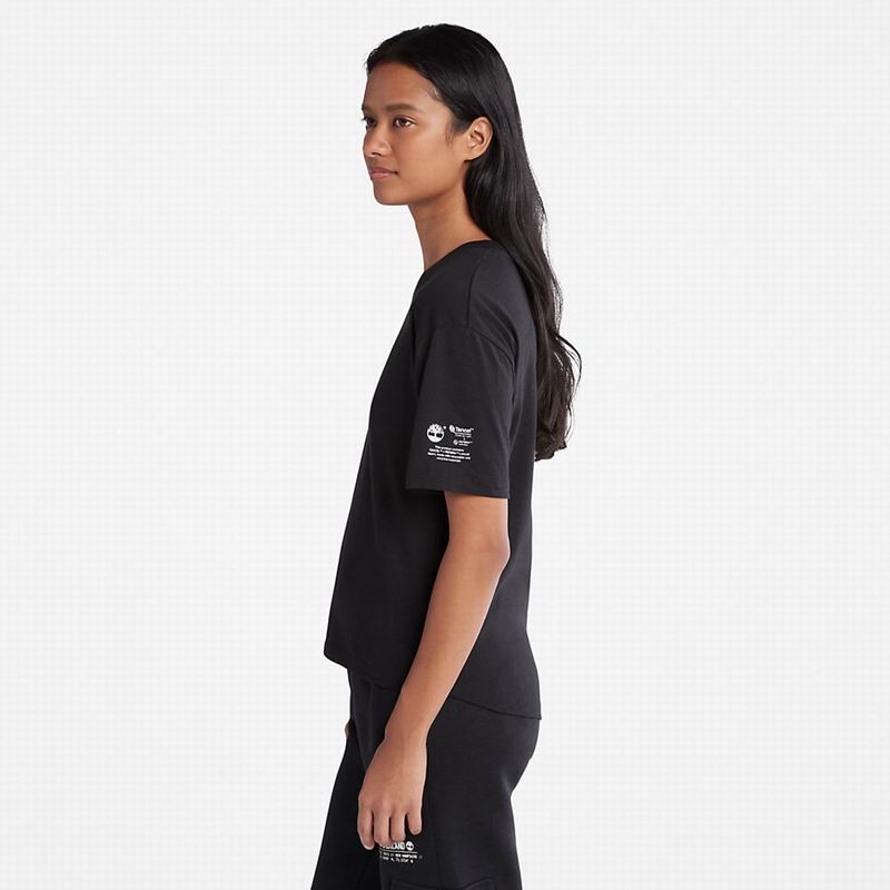 Timberland Stacked Logo Majice Crne | 75294093