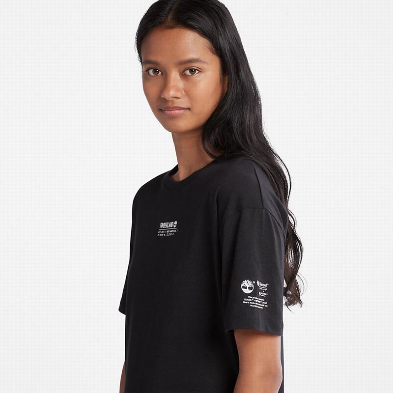 Timberland Stacked Logo Majice Crne | 75294093